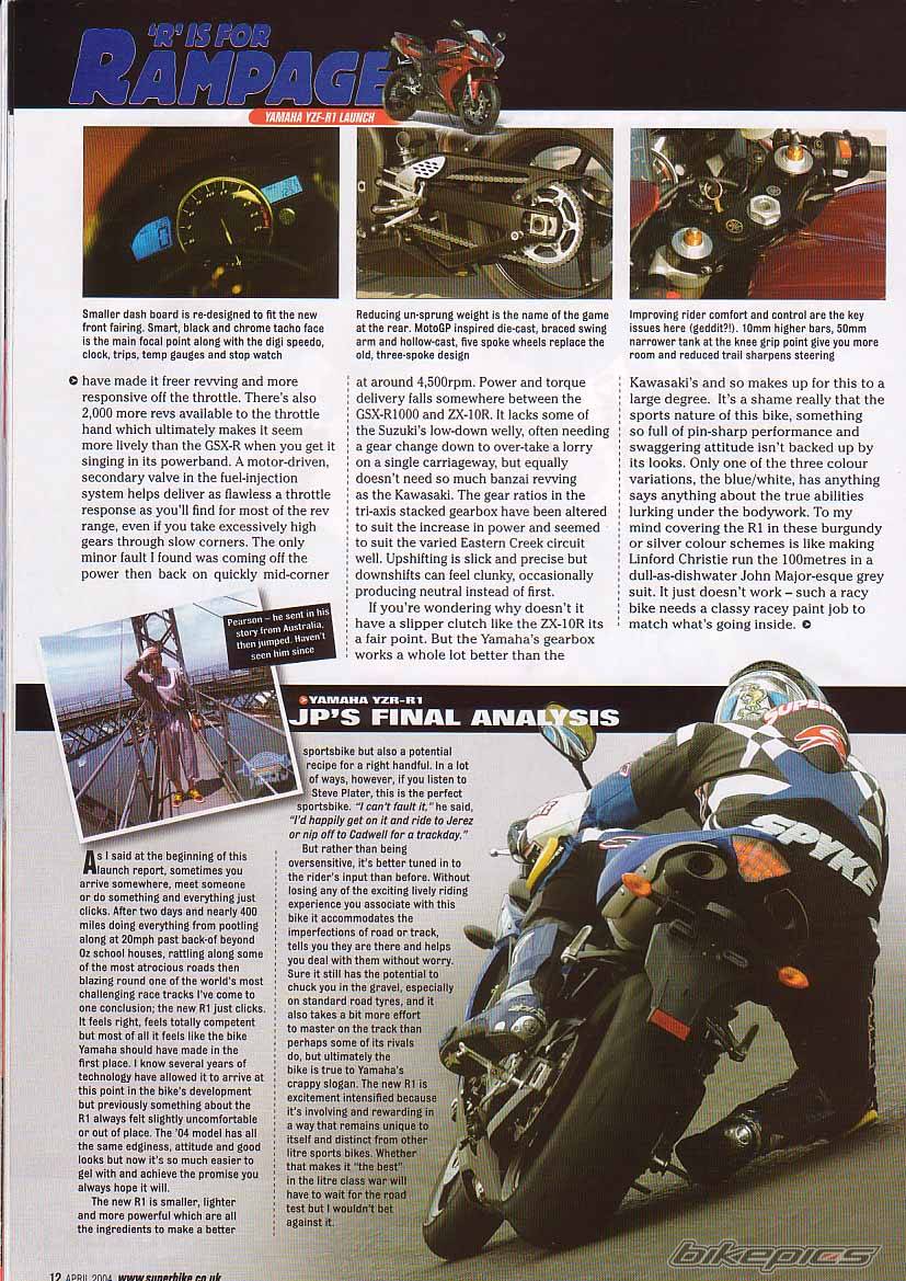 2004 YAMAHA YZF R1 | Picture 128490 motorcycle photo